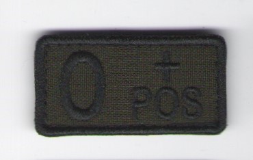 Н401 Группа крови O+ (1+) фон олива, черные буквы 5х2,5см фото, описание