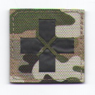 П099 Патч Медицинский крест контурный 5*5см MC/Черный матовый фото, описание