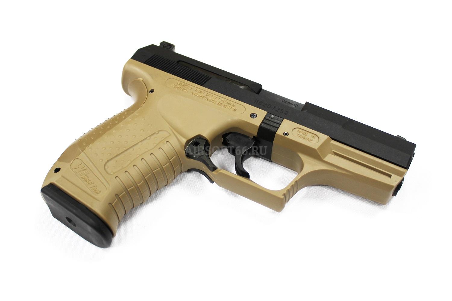 Страйкбольный пистолет WE WALTHER P99 GBB металл TAN WE-PX001-TAN | цена,  характеристики, описание товара