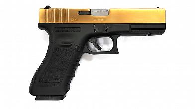 Страйкбольный пистолет WE GLOCK-18 gen.3 цвет золота Titanium Version WE-G002-TG-G18A фото, описание