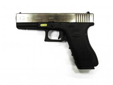 Страйкбольный пистолет WE GLOCK-17 gen3 хром металл слайд GP616-SV WE-G001A-SV фото, описание