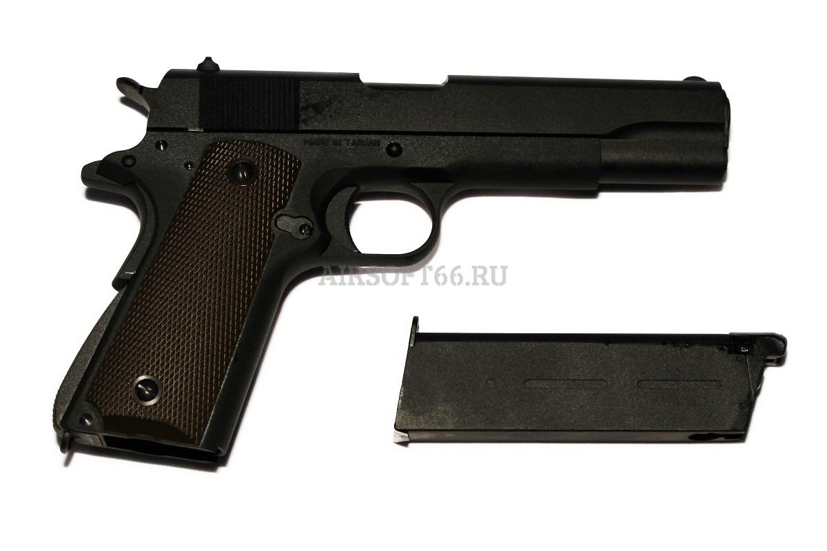 Страйкбольный пистолет KJW COLT M1911A1 GBB Green Gas Black 1911.GAS |  цена, характеристики, описание товара