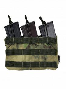 Подсумок тройной автоматный Фастмаг Bastion Цвет МОХ A-Tacs FG фото, описание