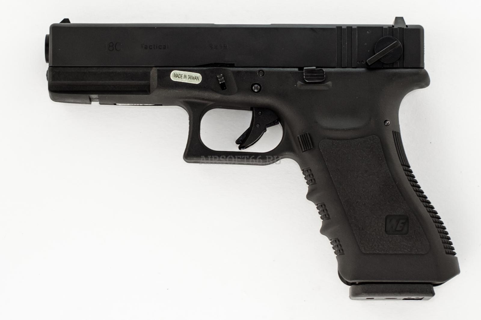 Страйкбольный пистолет WE GLOCK-18 gen3, авт, металл слайд GP617A ...
