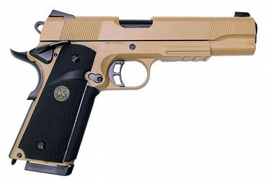 Страйкбольный пистолет KJW COLT 1911A1 MEU KP-07 GBB Green Gas TAN KP-07.GAS-TAN фото, описание