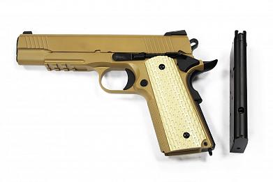 Страйкбольный пистолет WE Colt 1911 Kimber style TAN фото, описание