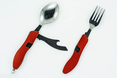 Набор ложка, вилка, нож красный фото, описание