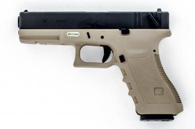 Страйкбольный пистолет WE GLOCK-18 gen3, авт, металл слайд WE-G002A-TAN фото, описание