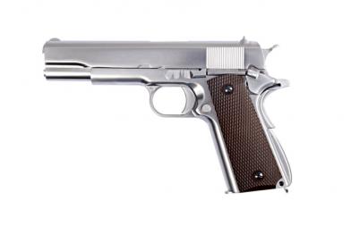 Страйкбольный пистолет WE COLT M1911А1 хромированный WE-E006A фото, описание