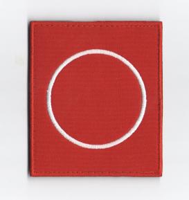 Н288 Нашивка ЦВО белый круг на красном фоне 10*8см фото, описание