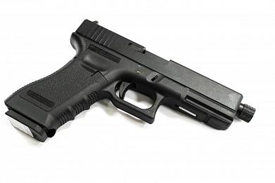 Страйкбольный пистолет KJW GLOCK G18 удлиненный GBB CO2 Black фото, описание