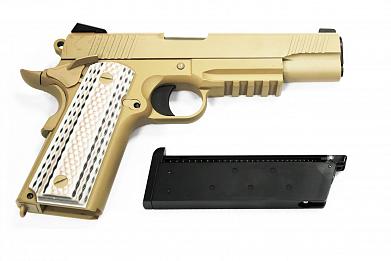Страйкбольный пистолет WE Colt M45A1 Tan фото, описание