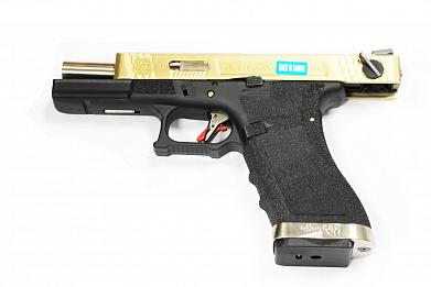 Страйкбольный пистолет WE GLOCK-18 G-Force Titanium Version WE-G002WET-TG фото, описание