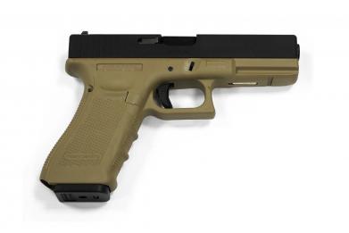 Страйкбольный пистолет WE GLOCK-17 gen4 металл слайд GP616-B-TAN WE-G001B-TAN фото, описание