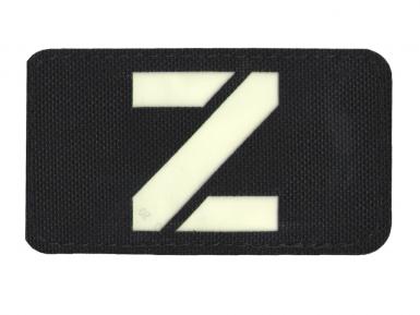 П302 Нашивка патч Z ткань черная буква светящаяся в темноте 5x9см фото, описание