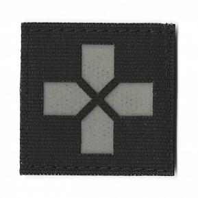 П010 Патч Медицинский крест контурный 5*5см Black/Светящийся люминисцент фото, описание