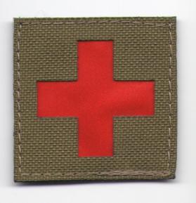 П100 Патч Медицинский крест 5*5см TAN/Красный отражающий фото, описание