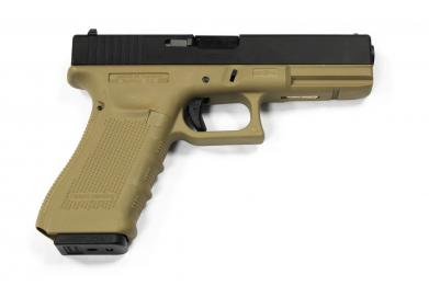 Страйкбольный пистолет WE GLOCK-18 gen4, авт, металл слайд GP617B TAN фото, описание