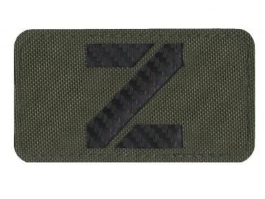 П305 Нашивка патч Z ткань олива буква черный карбон 5x9см фото, описание