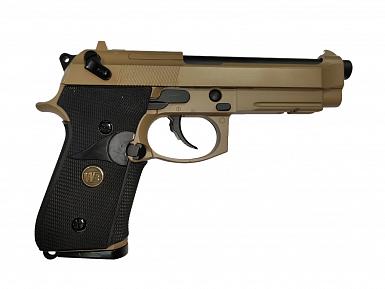 Страйкбольный пистолет WE BERETTA M92F TAN GAS GP301-TAN WE-M009-TAN фото, описание