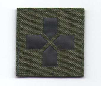 П073 Патч Медицинский крест контурный 5*5см Olive/Черный матовый фото, описание