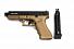 Страйкбольный пистолет KJW GLOCK G18 удлиненный GBB Tan фото, описание