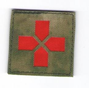 П085 Патч Медицинский крест контурный 5*5см МОХ/Красный отражающий фото, описание
