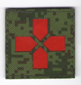 П089 Патч Медицинский крест контурный 5*5см EMP/Красный отражающий фото, описание