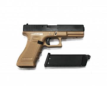 Страйкбольный пистолет KJW GLOCK G18 GBB Tan фото, описание