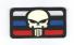 П066 Патч Punisher флаг РФ 5*9см Black/Светящийся люминисцент фото, описание