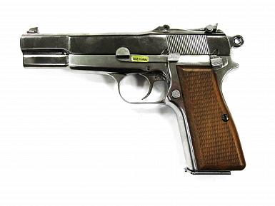 Страйкбольный пистолет WE BROWNING HI POWER хром. металл GP424-SV фото, описание