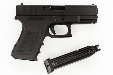 Страйкбольный пистолет WE GLOCK-19 gen3, металл слайд, WE-G003A-BK фото, описание