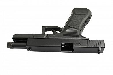 Страйкбольный пистолет KJW GLOCK G18 удлиненный GBB Black фото, описание