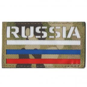 П034 Патч Флаг России RUSSIA 5*9см MC/3х цветный фото, описание