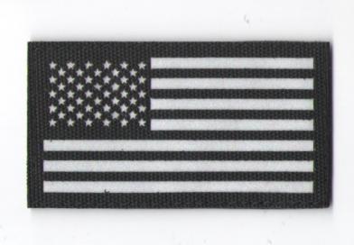 П004 Патч Флаг США левый 5*9см Black/Белый светоотражающий фото, описание