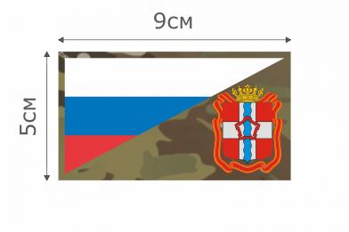 Ф055MC Патч MC Флаг РФ Омская область 5х9см  фото, описание