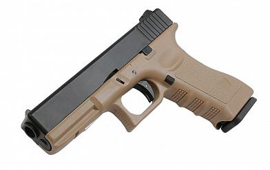 Страйкбольный пистолет KJW GLOCK G17 GBB Tan фото, описание